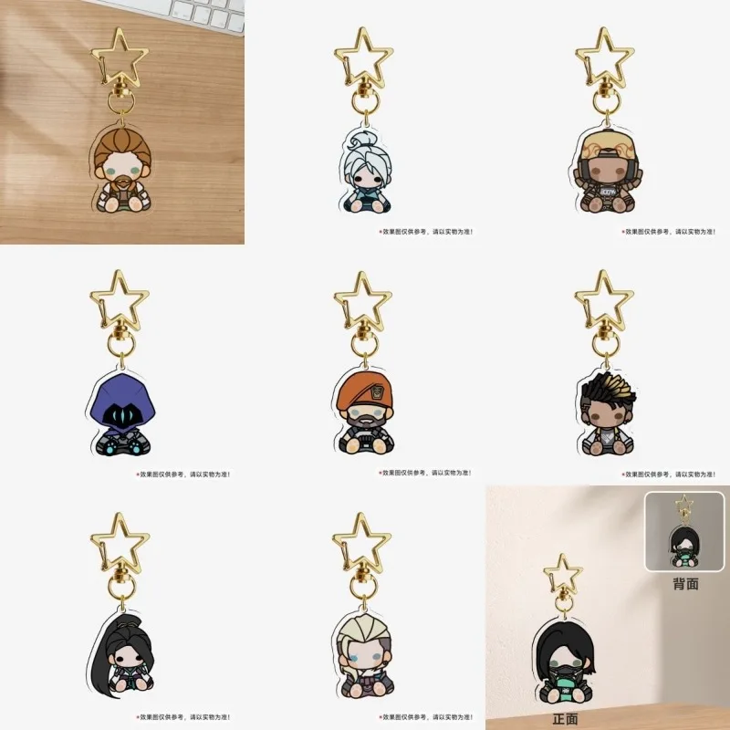 VALORANT Acrylic Keychain Jett Clove Sage Yoru Cute Chibi Style Baby Series Fan Merchandise Journal Pouch Charm Locker Ornament