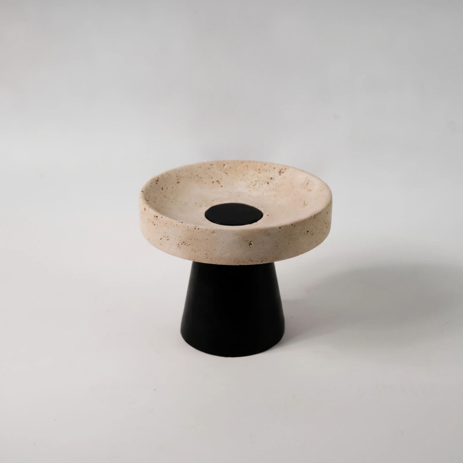 Sculptural Tabletop Tray Modern Pedestal Tray Display Riser Natural Stand Versatile for Coffee Table, Entryway Console