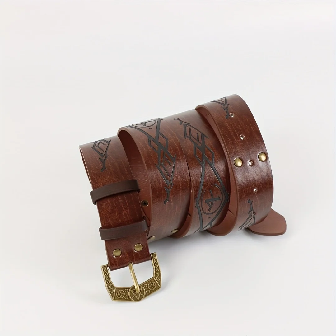 เข็มขัดหนังยุคเรอเนซองส์ยุคกลางพร้อมกระเป๋าออกแบบบุคลิกภาพขี้ขลาดสําหรับเครื่องแต่งกายฮาโลวีนเทศกาลดนตรีอุปกรณ์เสริมคอสเพลย์