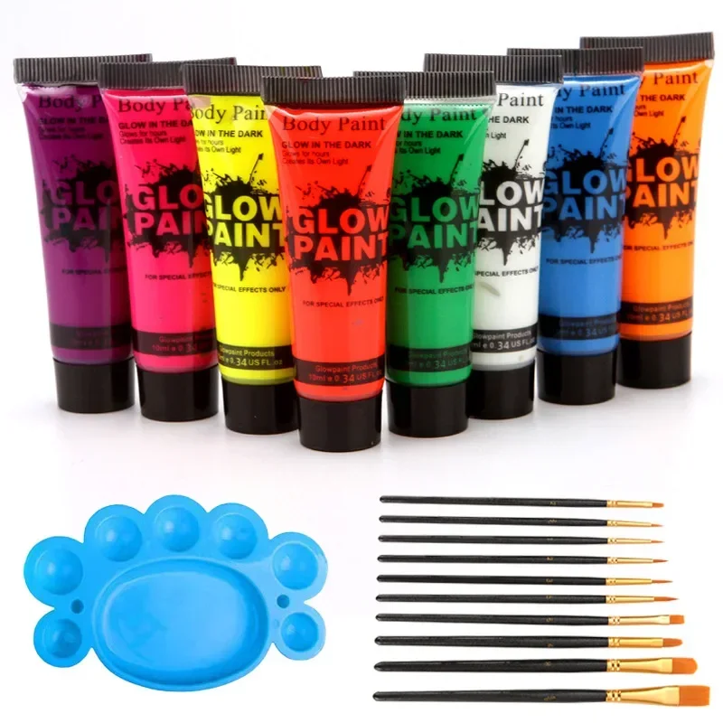 

FULL COLOR body face paint make up KIT flash tattoo painting makeup face painting play clown Halloween bulk kids face shied