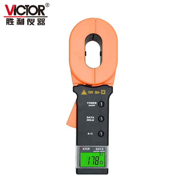 VICTOR 6412 Electric Manufacturer High Precision 1000 Ohm Portable Digital Clamp-on Ground Earth Resistance Tester