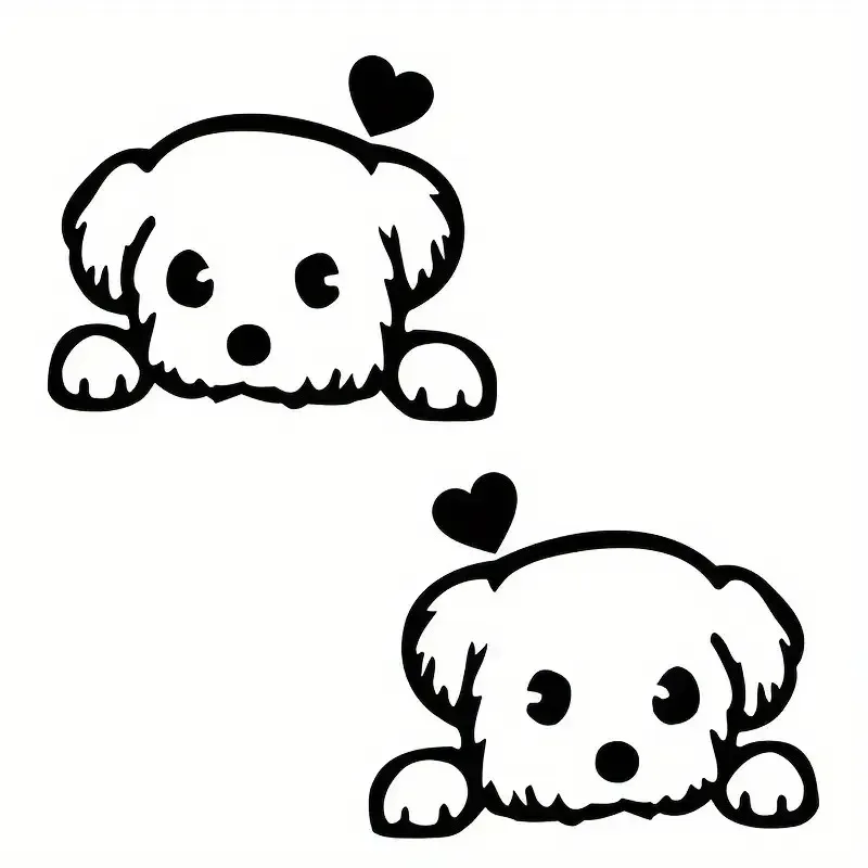 2pcs Cute Cartoon Dog Car Motorcycle Off-road Truck Window Wall Act The Role Of Stickers Rearview Mirror Sticker