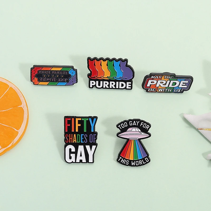 You’re Safe With Me Enamel Pins LGBTQ Rainbow Pride Metal Brooches Lapel Badges Jewelry Gift for Gay Homosex Lesbian Friends