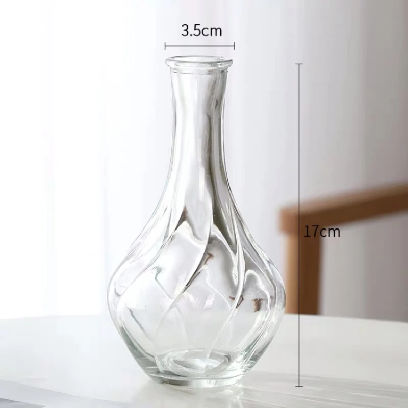 Nordic creative simple glass vase transparent hydroponic plant vase office desk flower arrangement