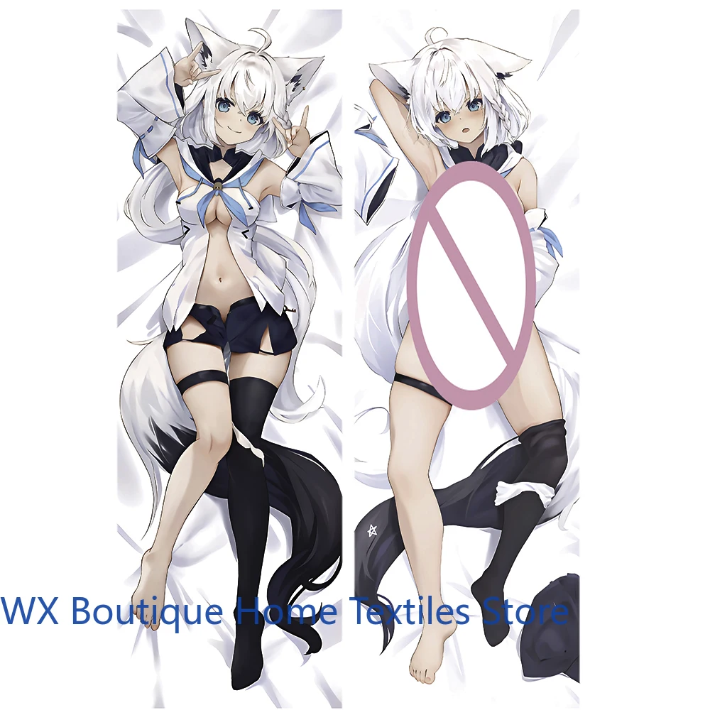 

Dakimakura Shirakami Fubuki Cute Pillowcase Double-Sided Print Cushion Covers Anime Pillowcases