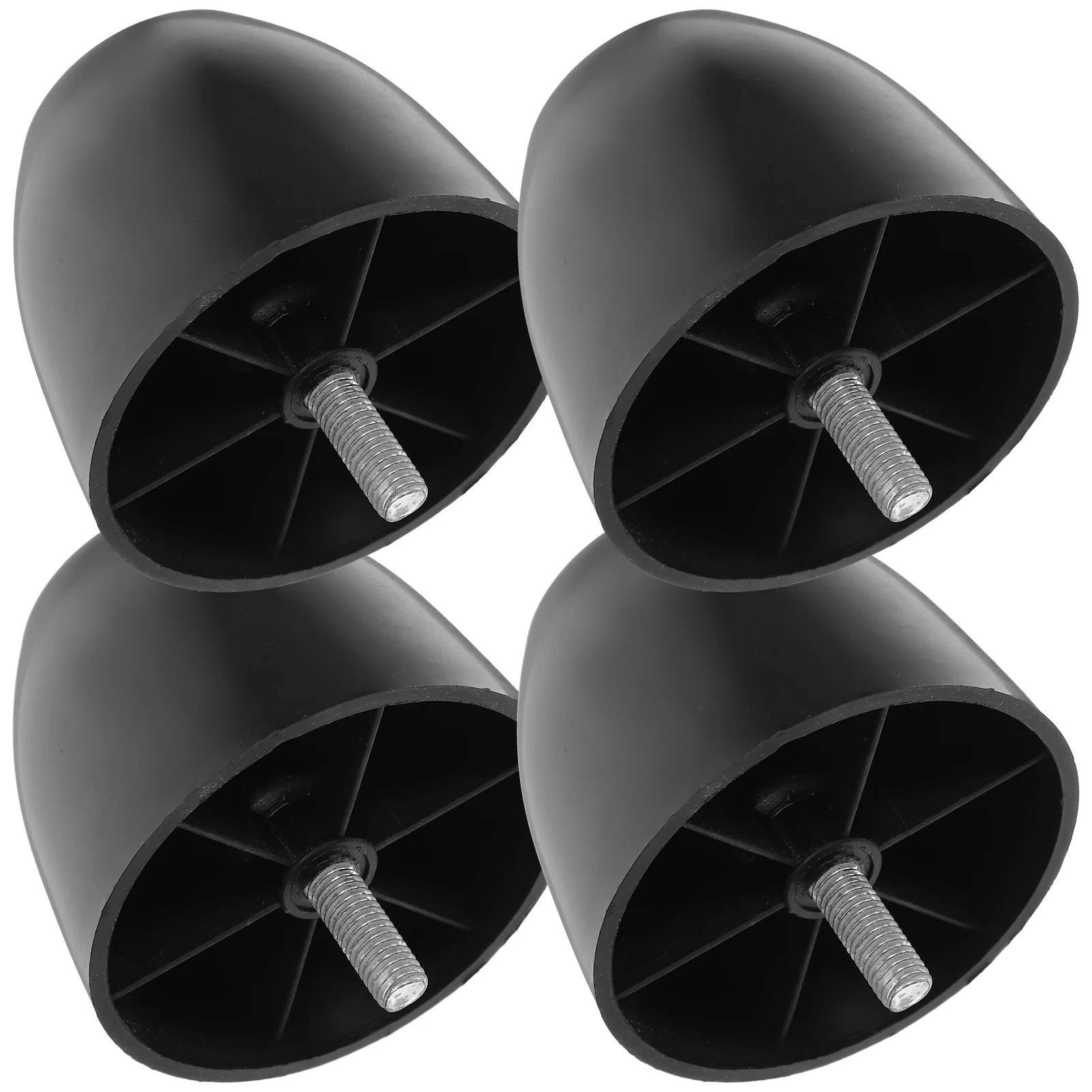 4 Pcs Furniture Legs Round Sofa Feet Wooden Chair Bed Support Small Replacement Black for