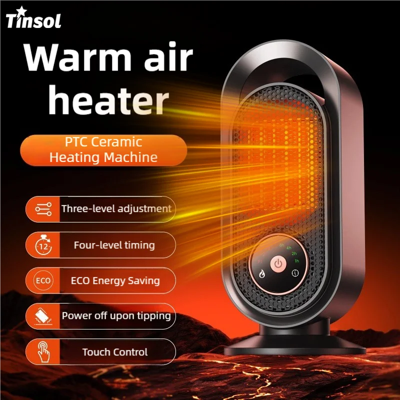 

Портативный электрический обогреватель мощностью 1000 Вт с трехуровневым контролем температуры, керамический обогреватель PTC для обогрева спальни, офиса и общежития