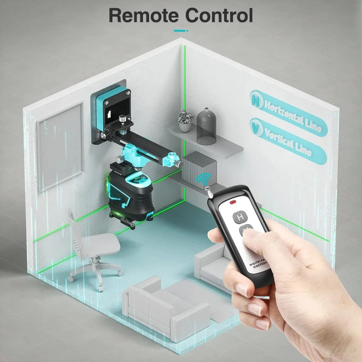 

New Product 12 Line Green Self Leveing 3D Laser DJ03DG With Hard Carry Case Hot sales