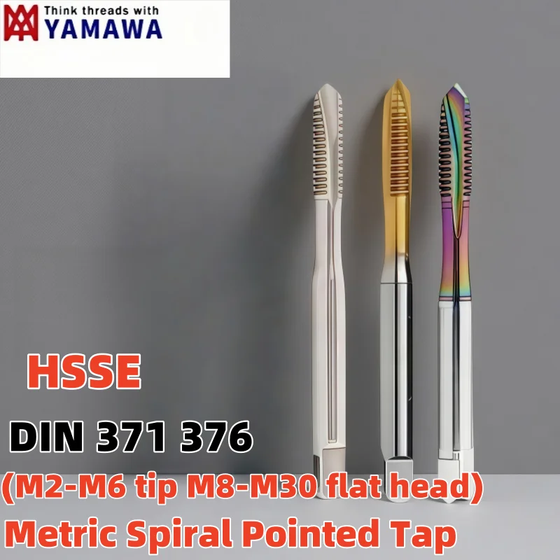 

DIN371 376 YAMAWA 1PCS metric Spiral Pointed Tap black stainless steel cobalt containing tap M2-M30 seven color aluminum tap