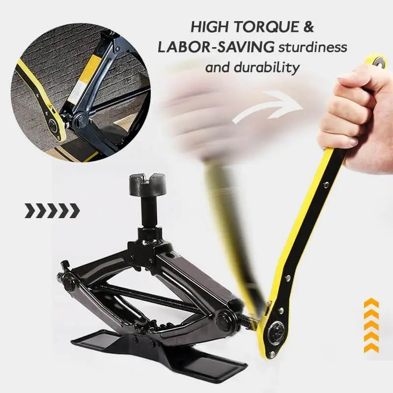 Auto Labor-saving Jack Ratchet Wrench Scissor Jack Garage Tire Wheel Lug Wrench Handle Labor-saving Wrench Phillips Wrench