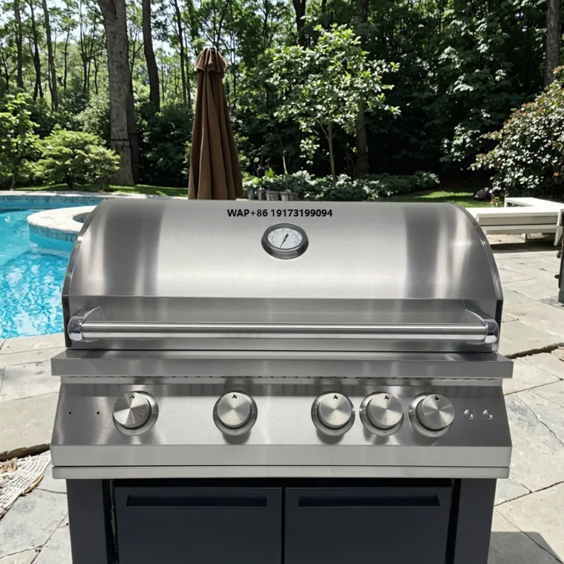 Direct Factory Sale Outdoor Kitchen Commercial Rotating Propane Butane Gas Grill Metal Machine for Restaurant Use
