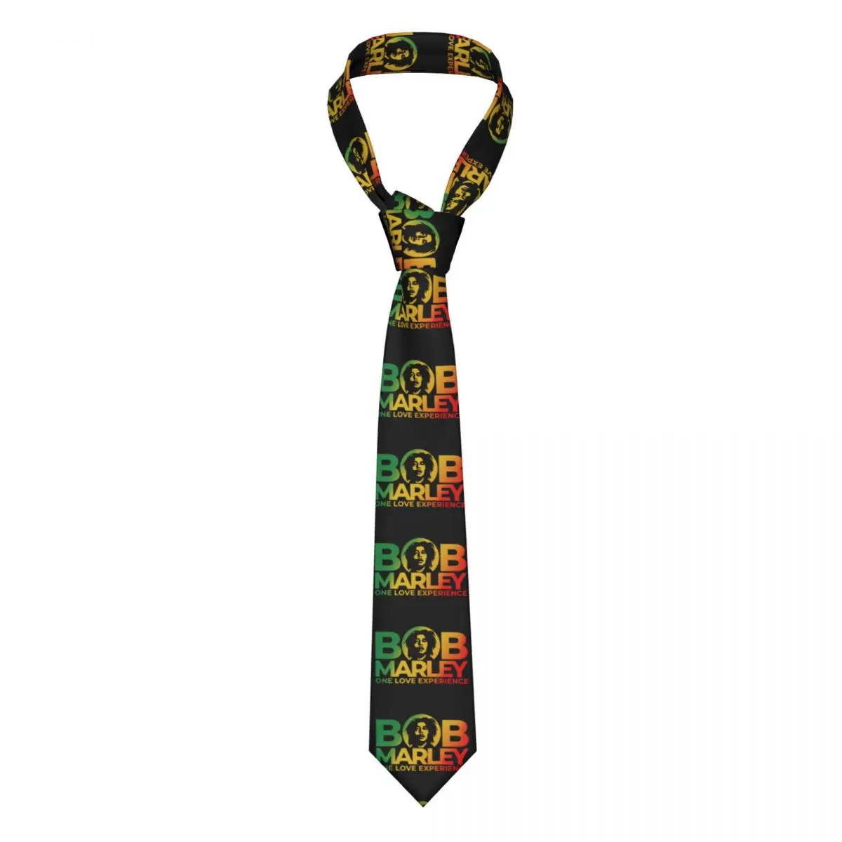 Custom Jamaica Singer Reggae Rock Bob Marley Ties Men's Formal Silk Necktie for Wedding