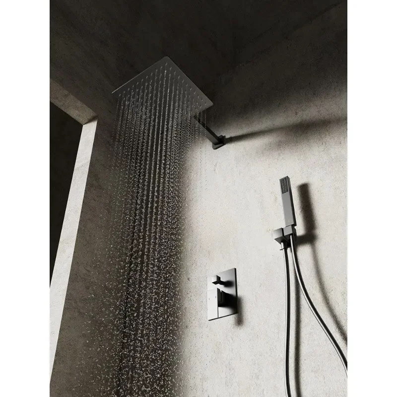 Recessed shower hot and cold booster faucet Hidden concealed all-copper hot melt shower set
