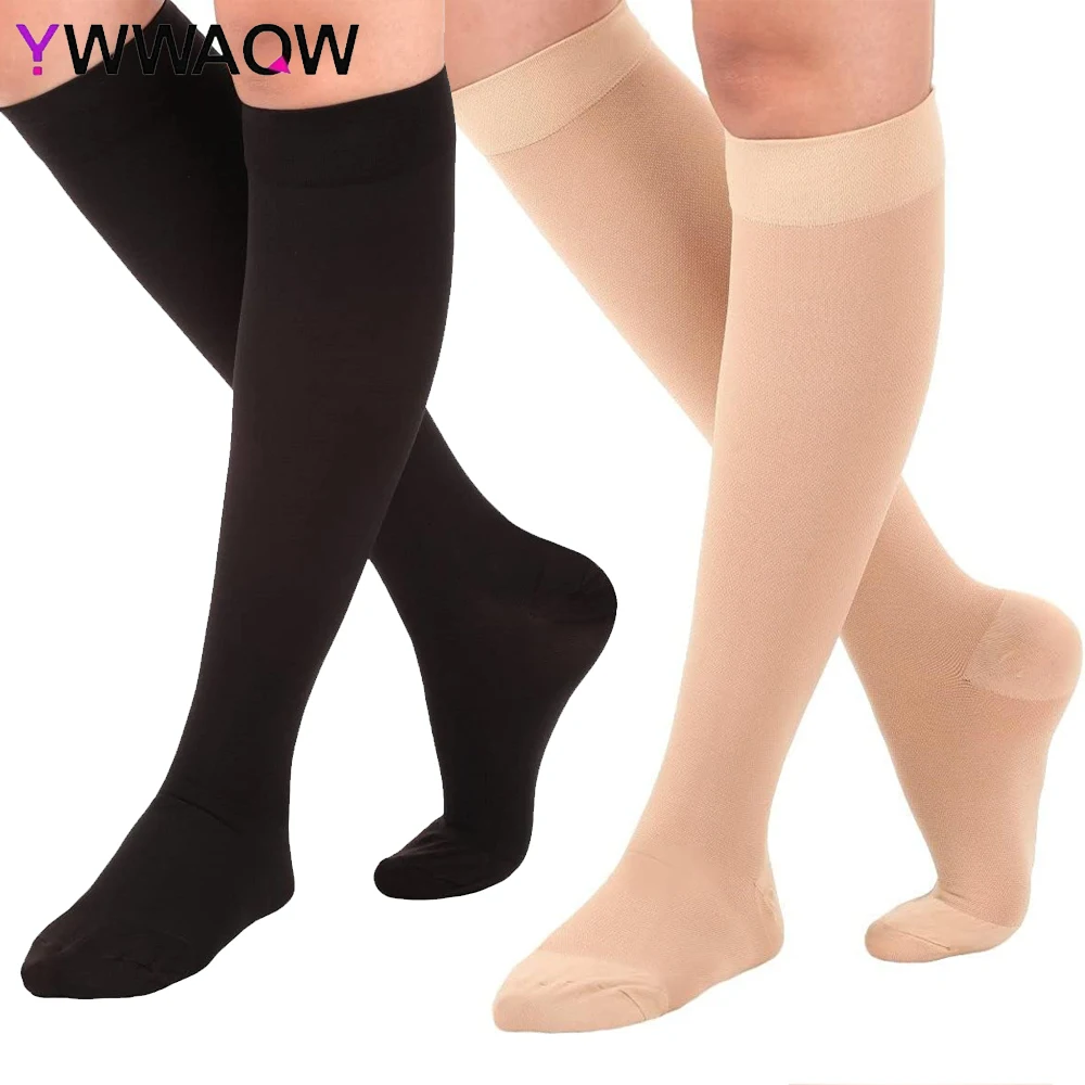 

1Pair 15-20mmHg Medical Compression Knee Socks Up to 3XL for Women & Men For Circulation, Lymphedema