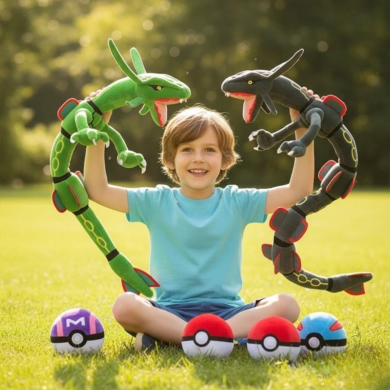Brinquedo de Pelúcia Anime Cuties em Promoção #   384 Mega Rayquaza Brilhante, Bola Poke Deformável, Pelúcia Macia, Presente de Natal para Crianças