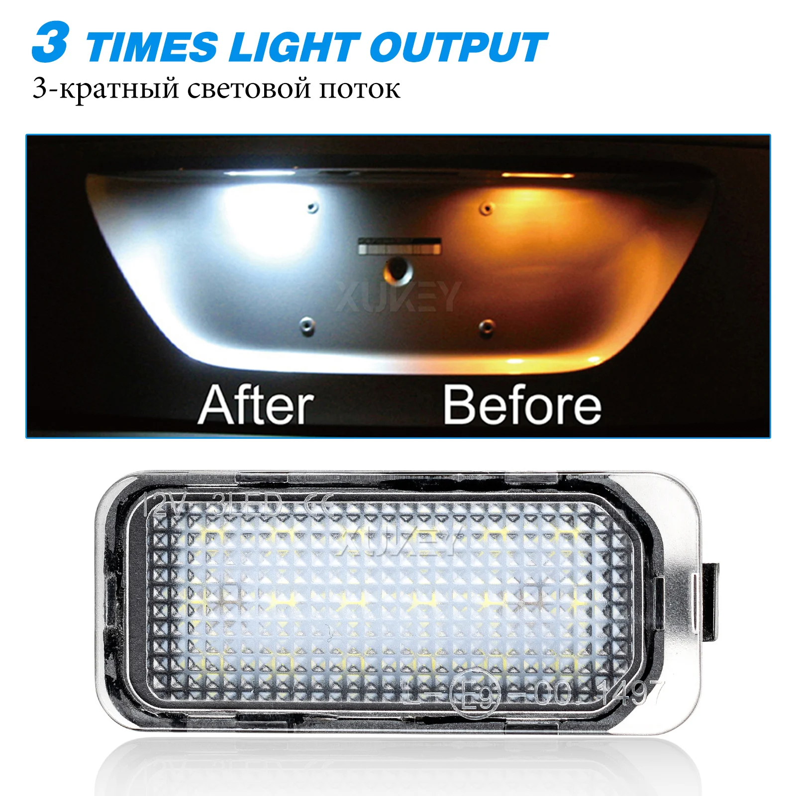 Number Plate Light LED License Lamps for Ford Jaguar XJ XF Fiesta Focus S-MAX Grand C max Mondeo Kuga Galaxy Ecosport Canbus