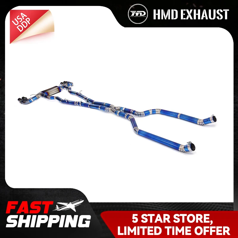 

HMD Exhaust Catback for BMW M550i G30 Ti Equipped with Tips Baked blue Electronic valve Increase pipe diameter