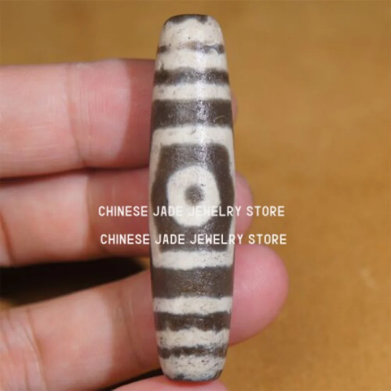 

Nepalese Tibetan DZI Beads Old Agate Lucky 3 Eye Totem Amulet Pendant GZI 57mm