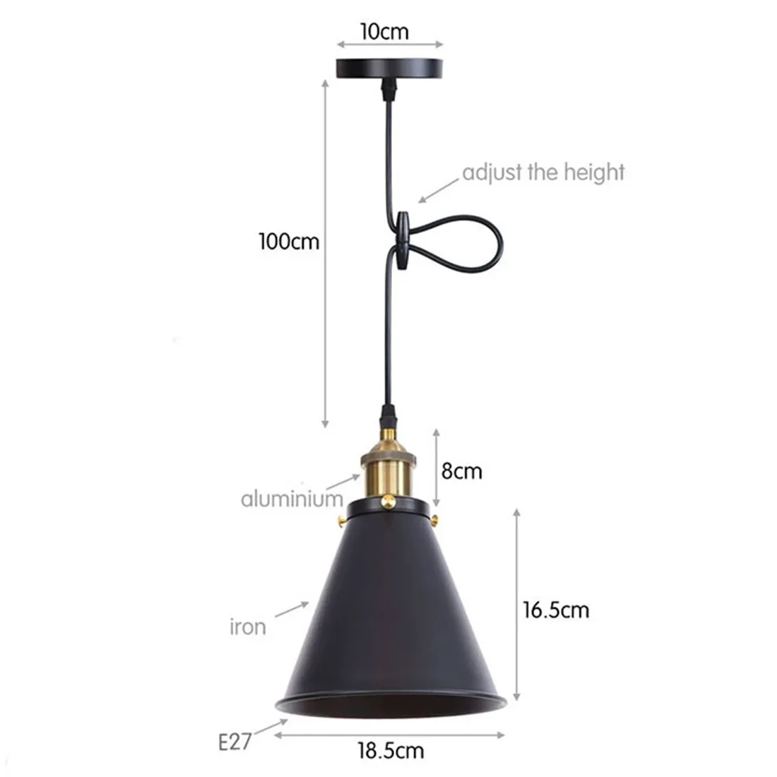Винтажный подвесной светильник с регулируемой высотой, черно-белый бронзовый ретро E27 подвесные светильники для кухни, острова гостиной