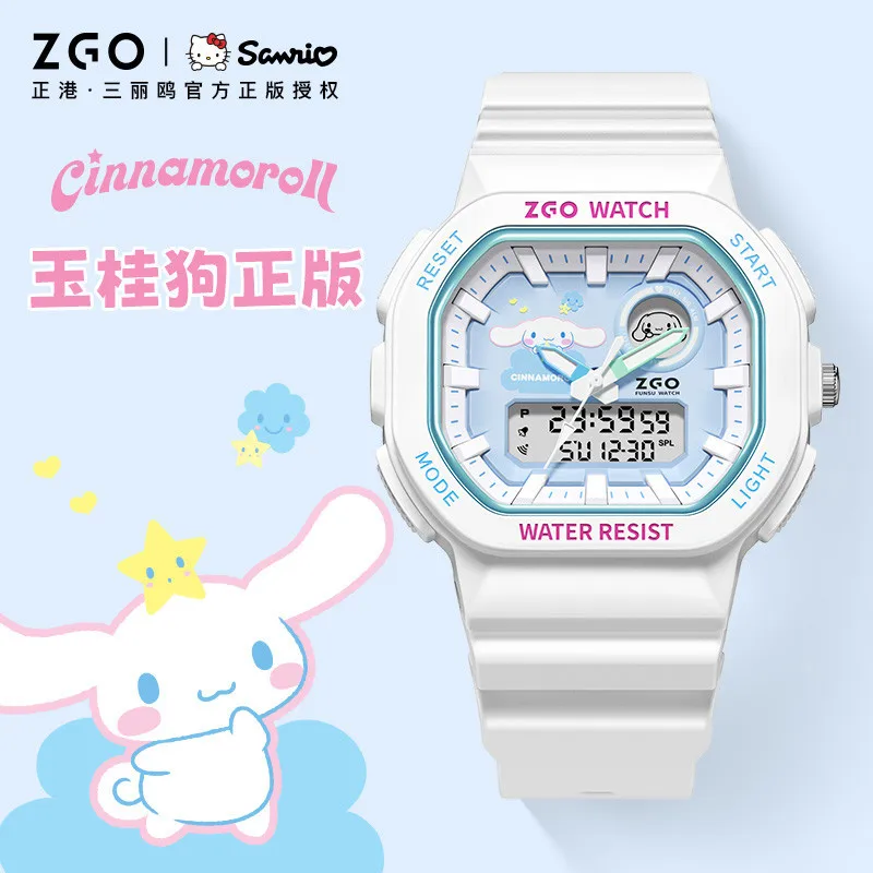 ZGO x Cinnamoroll Sanrio Electronic Watch Female 2024 New Style Student Children Sports Waterproof Girl 810