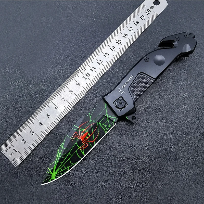 Steel Outdoors Folding Knife EDC High Hardness Survival Military Tactical Pocket Knives for Hunting and Fishing 3D Printing