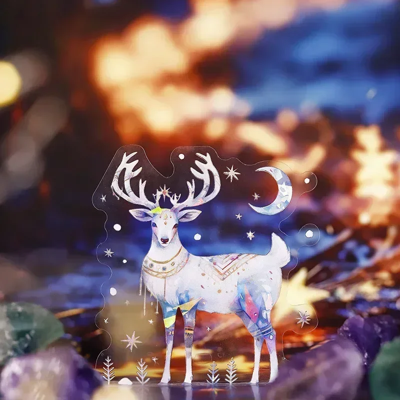 10 قطعة ملصقات الحيوانات الأليفة ساحرة نجوم الفنون ليلة السماء قذيفة ضوء خلفية الكتابة حزمة اختيارات سجل القصاصات قطع 150*91 مللي متر