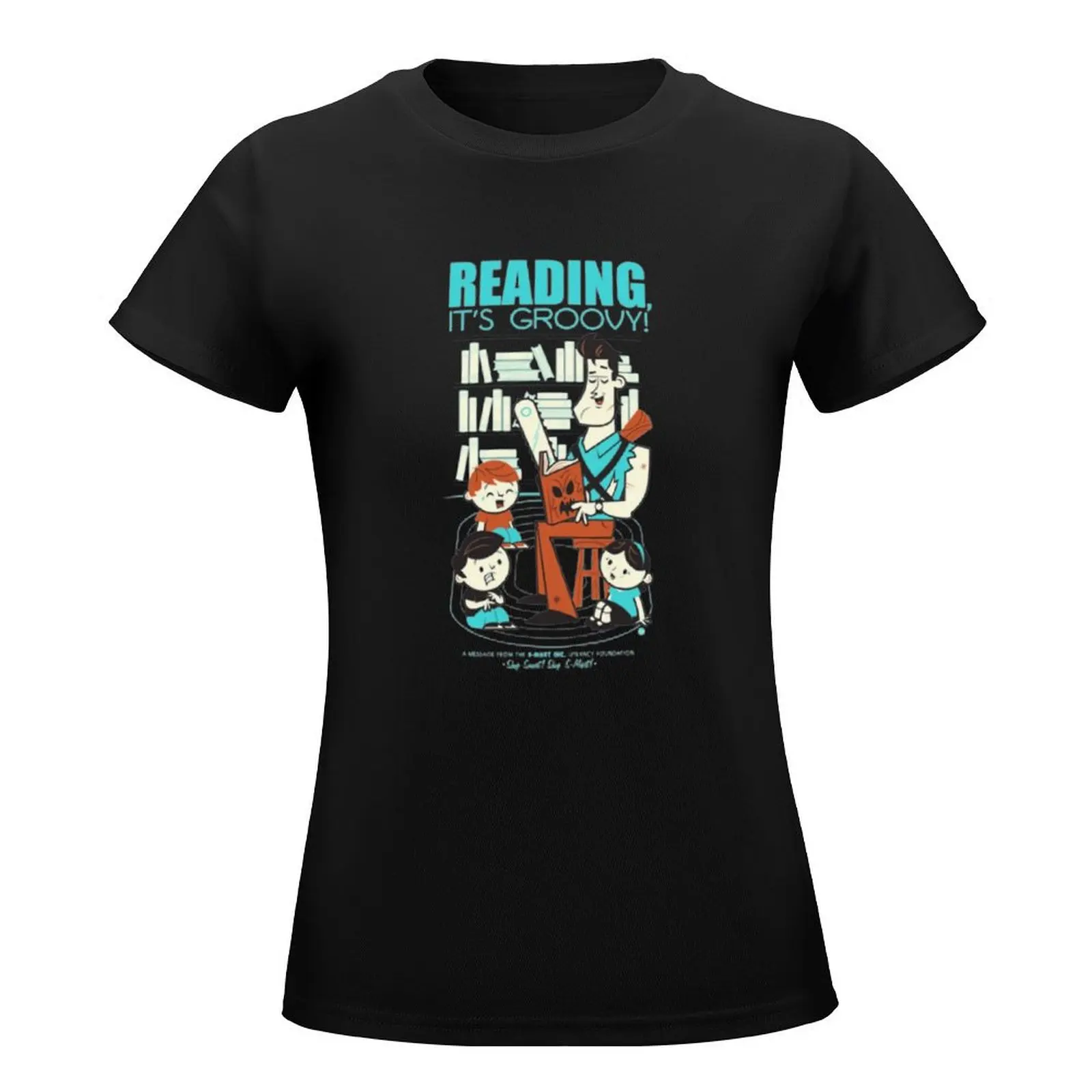 Reading is Groovy T-Shirt anime shirts graphic tees summer top t-shirts for Women graphic tees