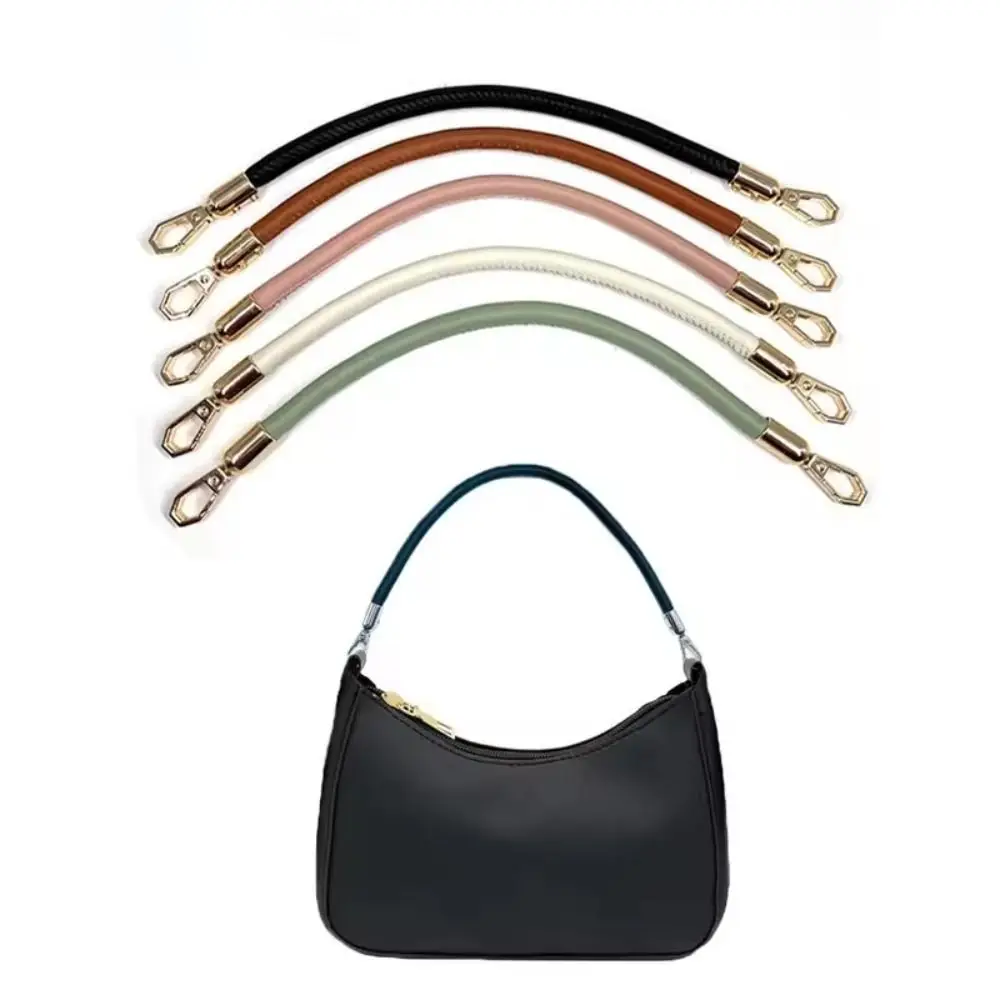 Portable PU Leather Handbag Belt Detachable Replacement Shoulder Bag Strap Gold Chain Buckle Bag Short Handles for Woman