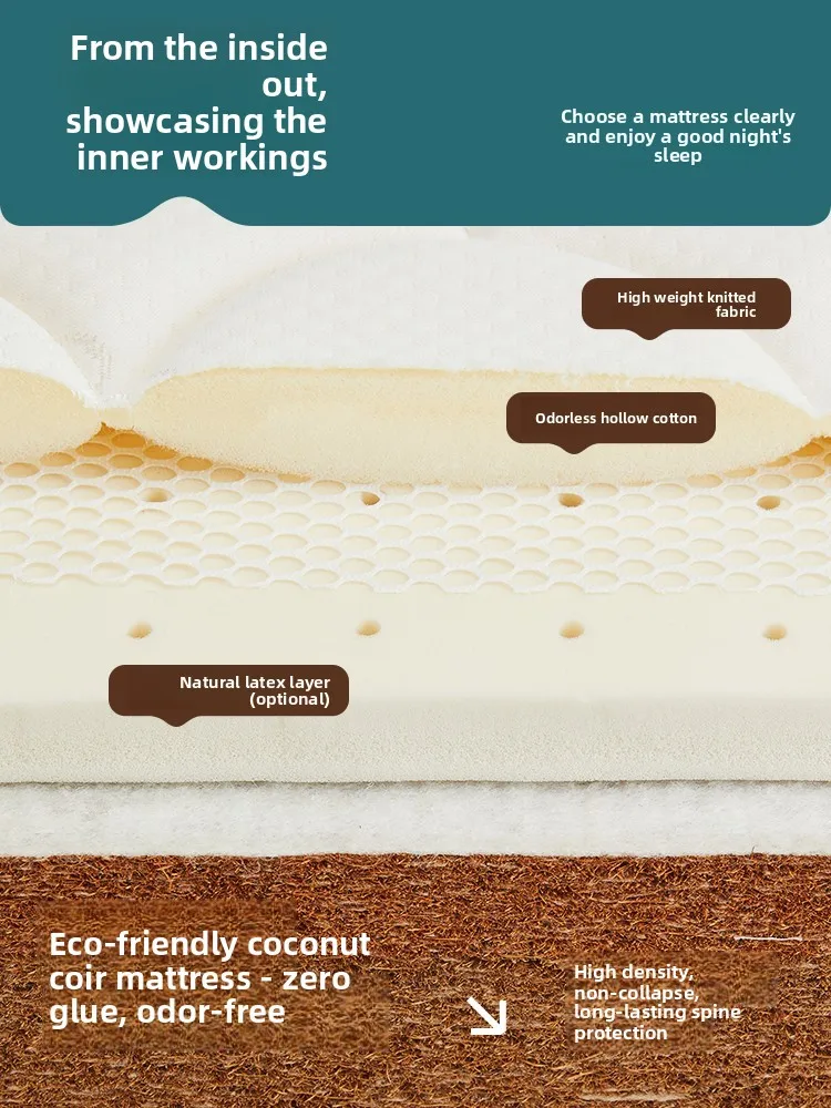 Yjq palm mattress coconut palm hard mattress household ridge palm mattress can be customized