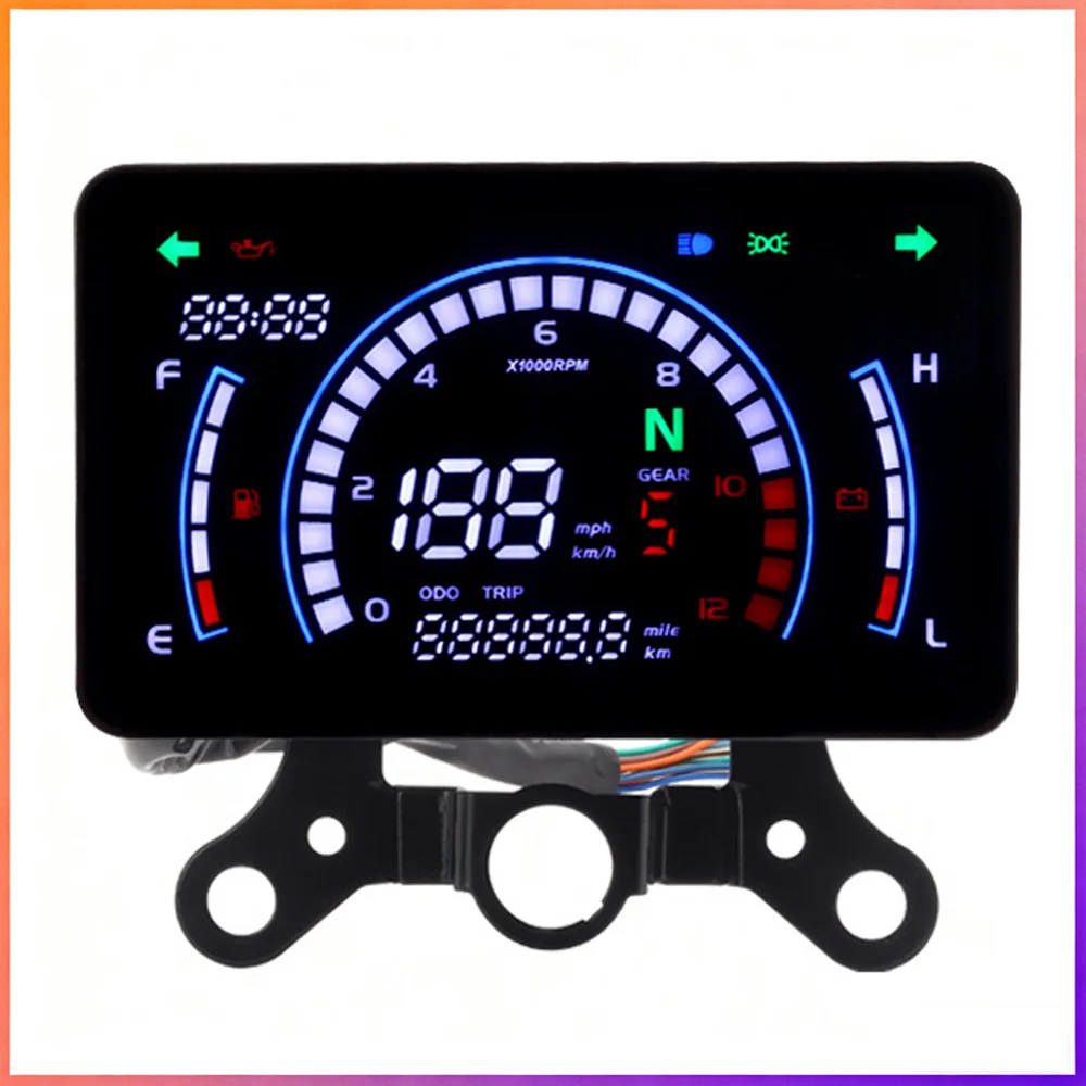 Velocímetro para Motocicleta, Panel de Instrumentos Digital Negro, Cubierta de Tacómetro para Honda CG125 EX125 FORZA125 ft125 EX125 TMX