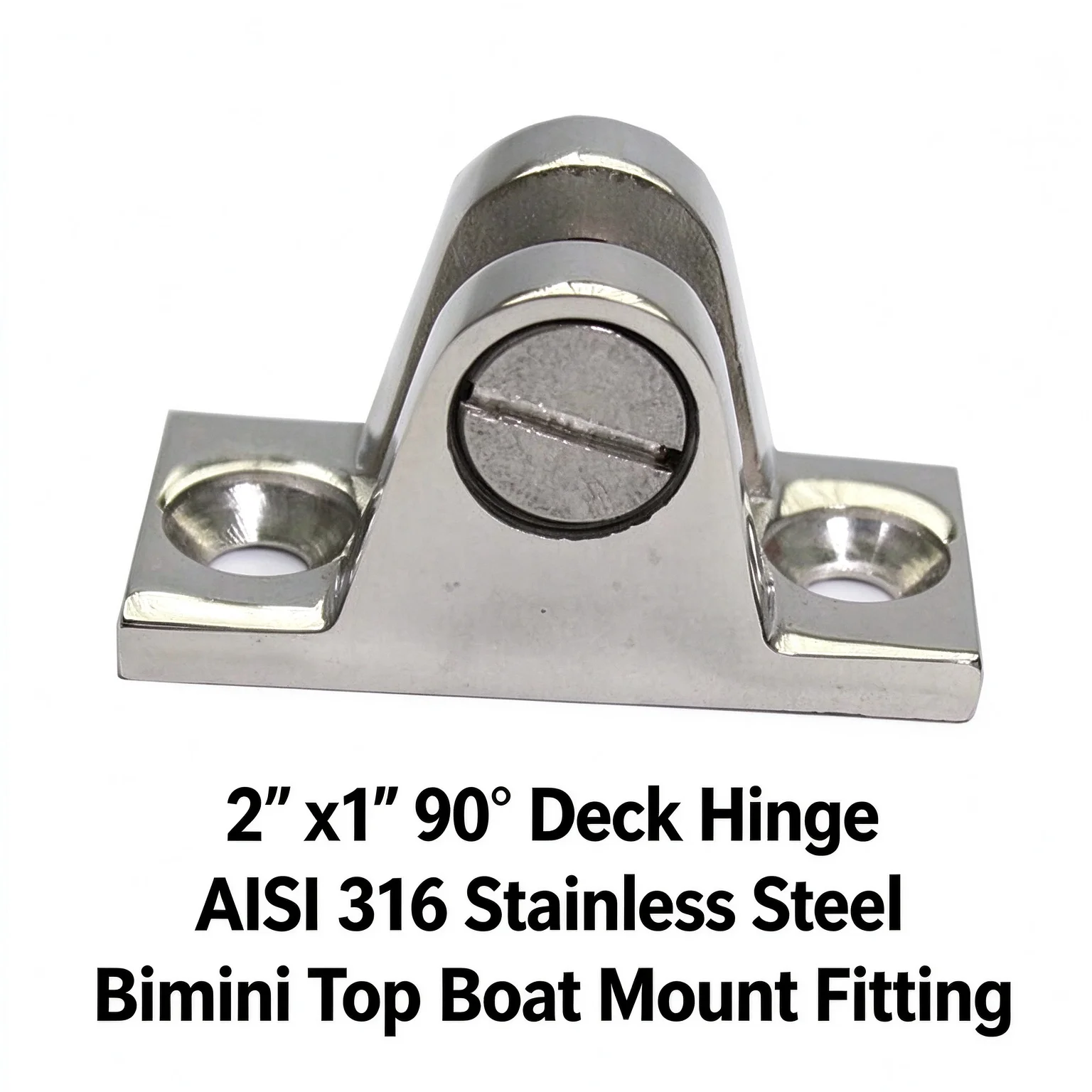 1Pcs 2x1 Inch AISI 316 Stainless Steel Deck Hinge 90 Degree Bimini Top Mount Boat Marine Hardware Fitting