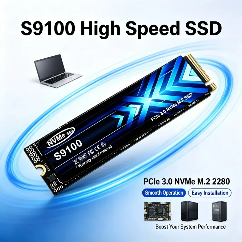 2026 New S9100 High Speed PCIe 3.0 Gen4 NVMe M 2 SSD 1TB 2TB 4TB SSD Gaming Drive For Laptop PC OEM Original