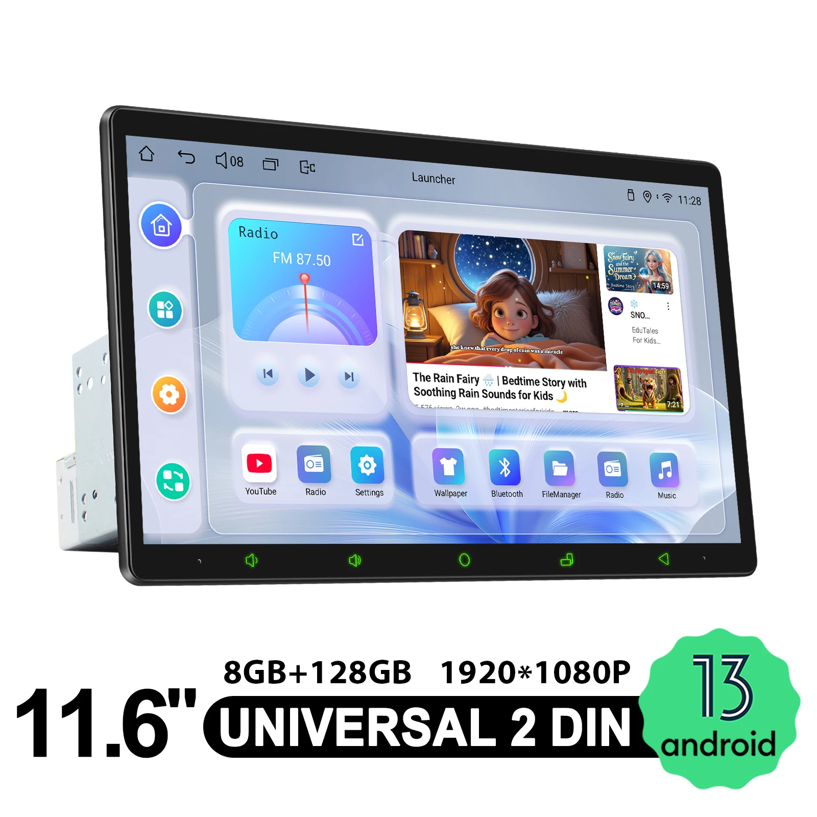 

JOYFORWA Upgraded 11.6 Inch Car Radio Stereo 8GB+128GB Double 2 Din Head Unit GPS Navigation Support CarPlay/Android Auto