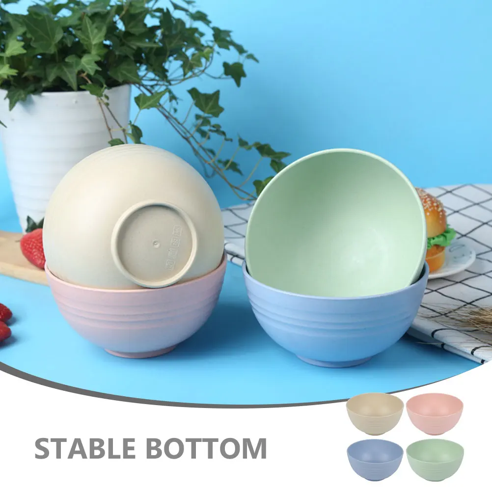 

Large Anti Set Small Cereal Bowls Reusable Plastic Unbreakable Rice Soup Bowls Set Of 4 Noodle Kitchen Tableware