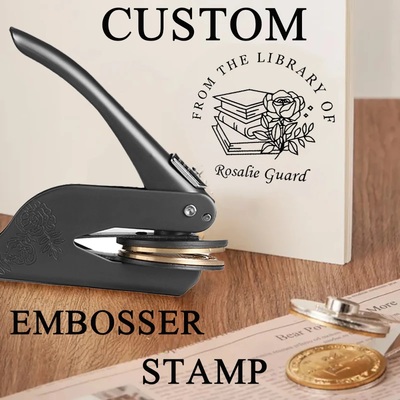 BOOK EMBOSSER Personalized, Animal, Plant and Book Story Series Custom Embosser, Custom From The Library Of Book Stamp