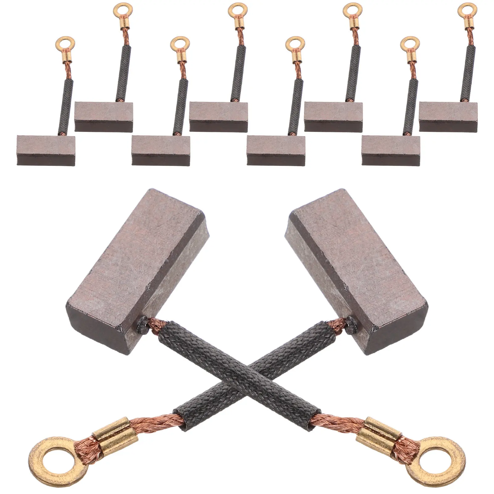 10Pcs Water Pump Motor Carbon Brush Wear-Resistant Stable Current Output Easy Installation Generator Replacement Parts