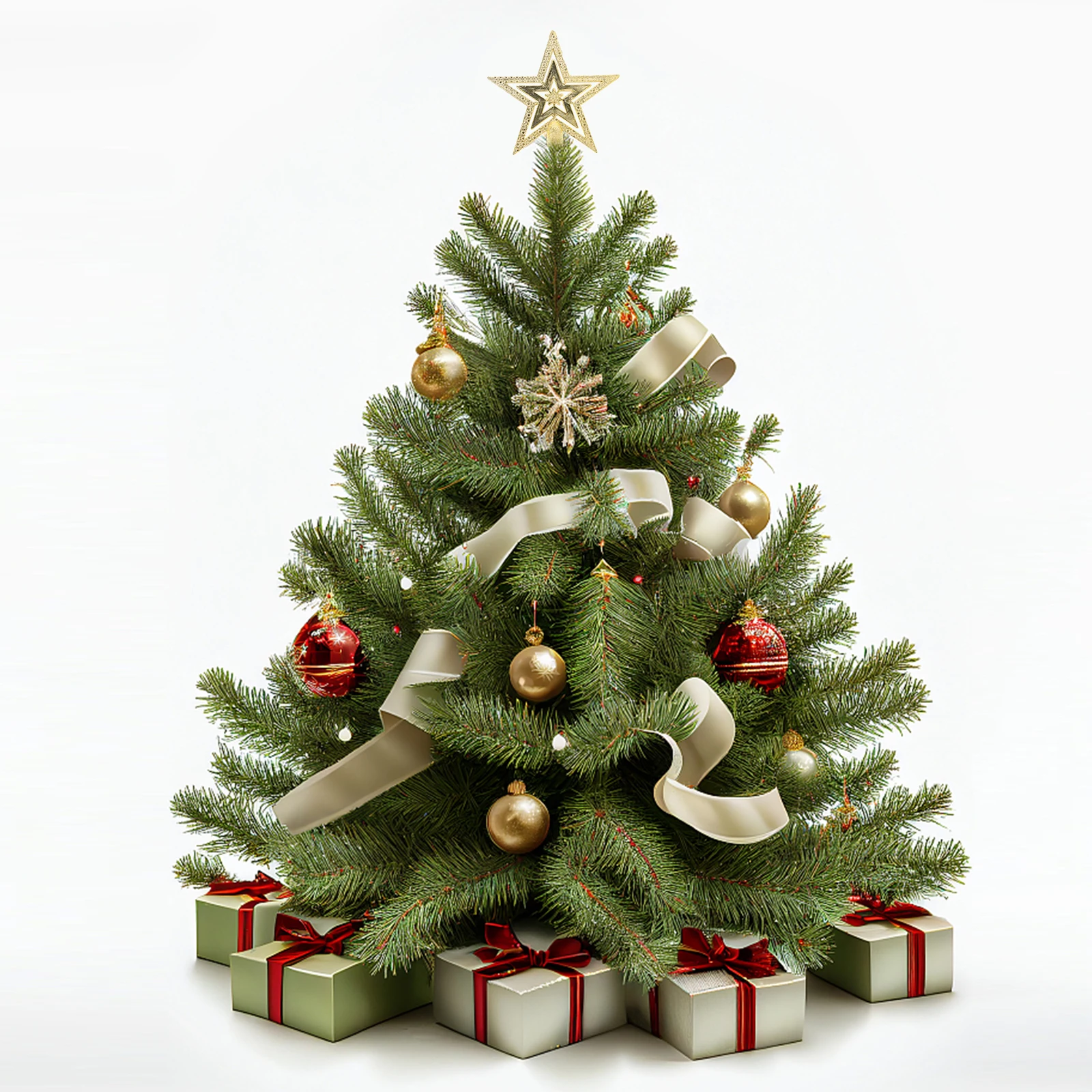 

10cm Five Pointed Star Christmas Tree Star Topper Exquisite Craft Holiday Decoration Christmas Tree Topper