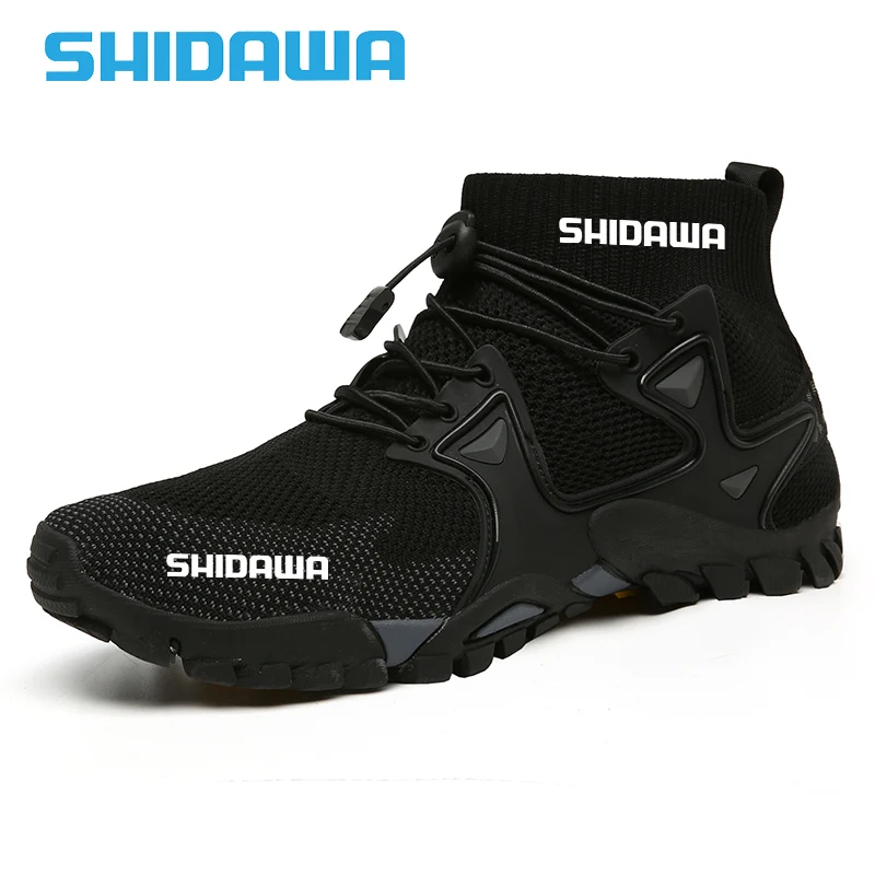 Shidawa-Breathable Non-Slip Fishing Shoes for Men Outdoor Mesh Upstream Shoe, Fashion Travel Sports Boots, Hiking Shoes, Summer