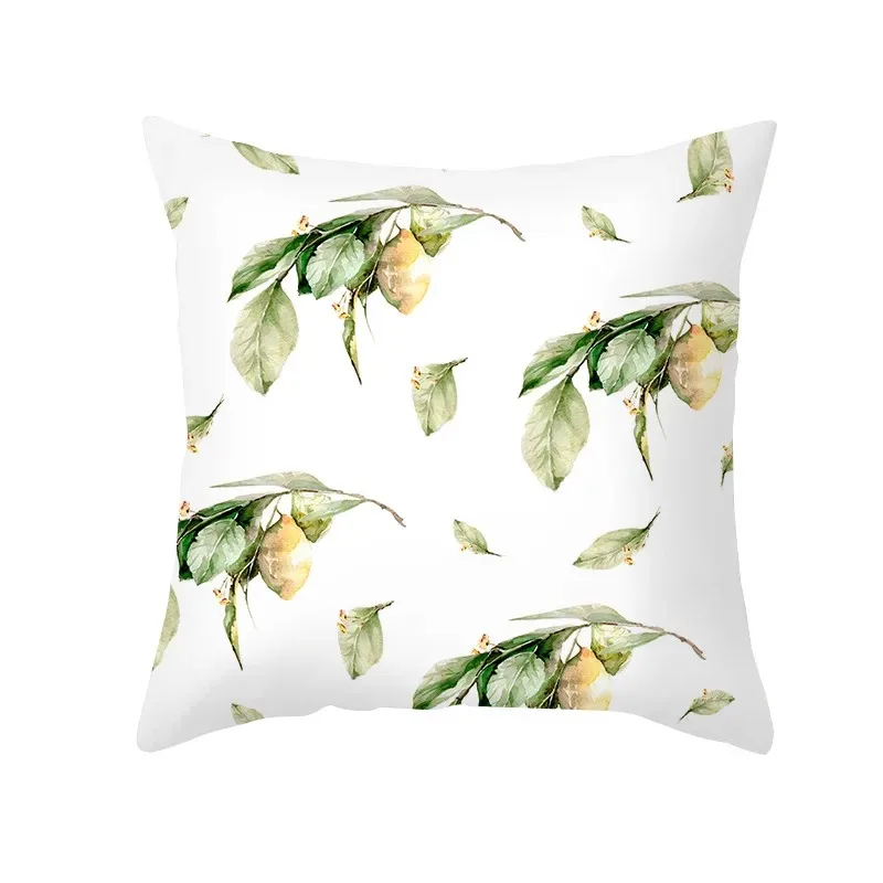Yellow Green Pillowcase Lemon Letter Decoration Summer Fruit Cushion Cover Sofa Nordic Home