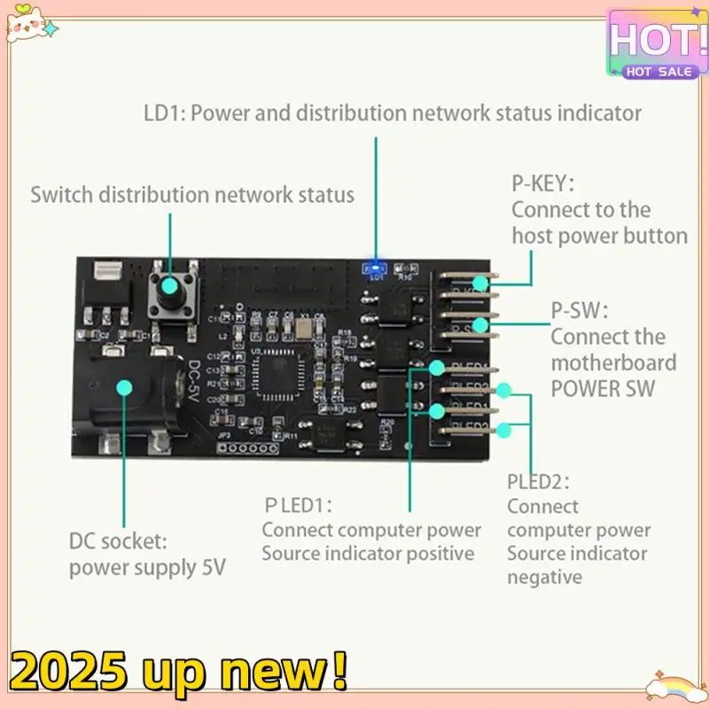 Textura delicada-interruptor remoto de ordenador Wifi Smart PC inicio tarjeta de inicio tarjeta de inicio funciona con Sinilink Smart Home para Ardu
