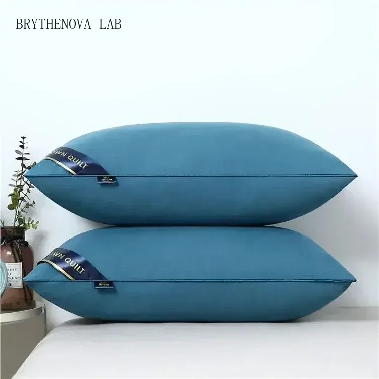 Pillow Pair Set Cervical Pillow Core for Home Use Men's Soft Women's Sleep Feather Velvet Washed Inner
