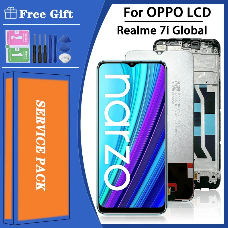 

6.5" AAA+ For Oppo Realme 7i Global Touch Screen with Digitizer Assembly For Realme7i RMX2193 Screen Repair