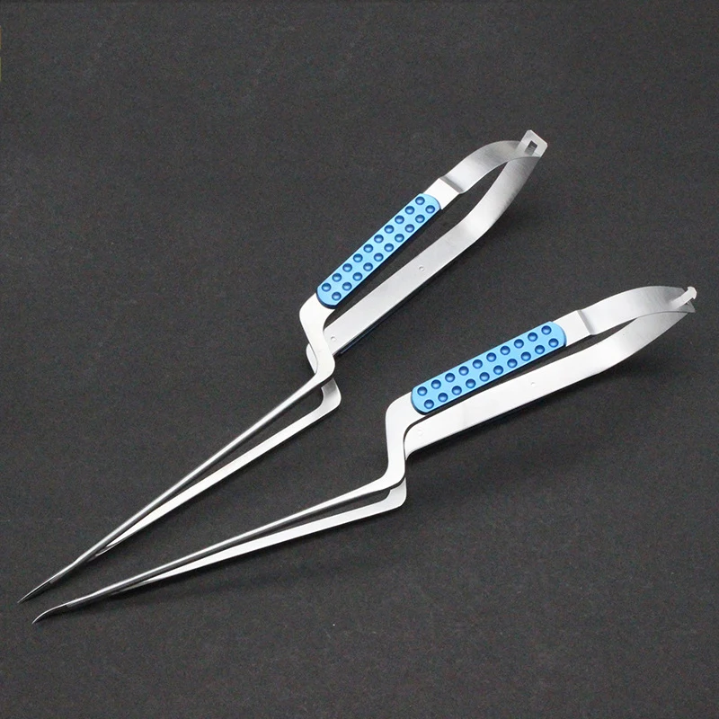 Stainless steel gun-shaped micro-scissors gun-shaped spring surgical tissue curved equipment brain scissors neurosurgery