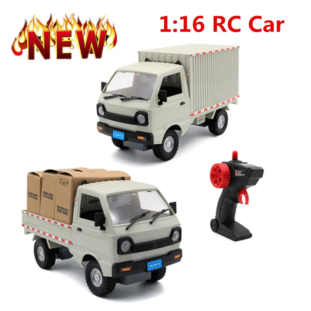 Simulação de controle remoto caminhão com baterias recarregáveis, RC Van modelo brinquedo, carro infantil, uso para meninos, presentes infantis, 1:16