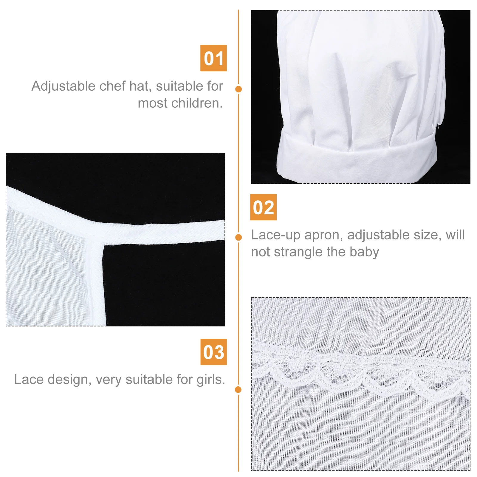 

Clothing Chef Hat Apron Set Toddler Has Kids Cotton Childrens Aprons for Cooking Girls