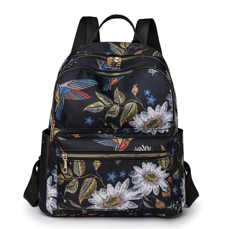 2024 Fashionable Printed Design Backpack With High Quality Nylon Large Capacity Backpacks Luxury Women\'s Brand Travel Bag Sac