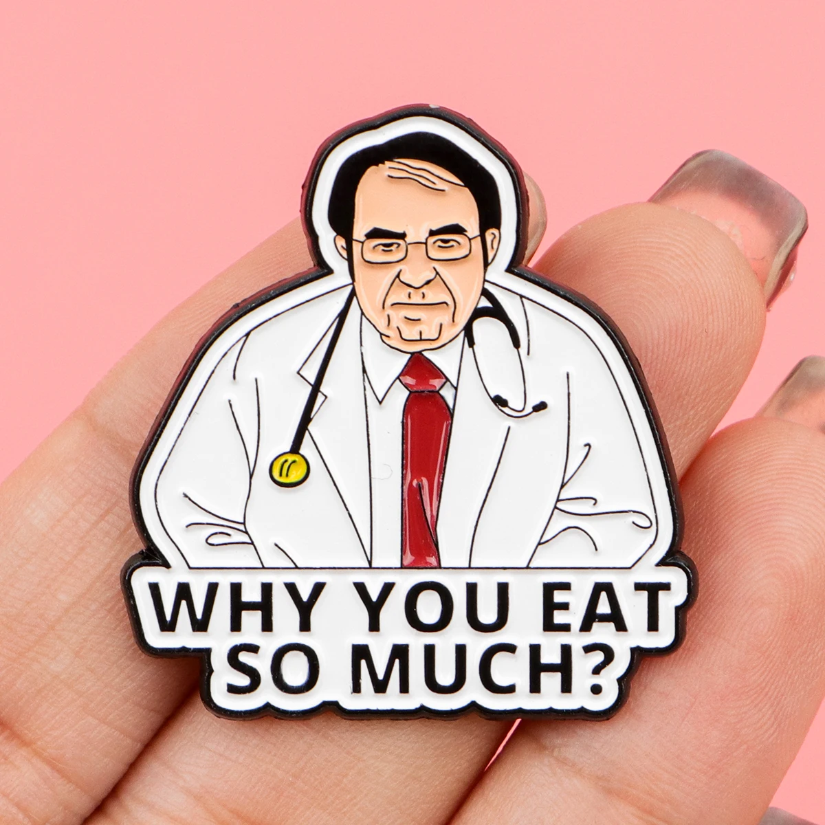 หมอตลกคําคมEnamel Pinเข็มกลัดการ์ตูนLapel PinsสุขภาพBadgeกระเป๋าเป้สะพายหลังเสื้อผ้าอุปกรณ์เสริมแฟชั่นเครื่องประดับของขวัญ