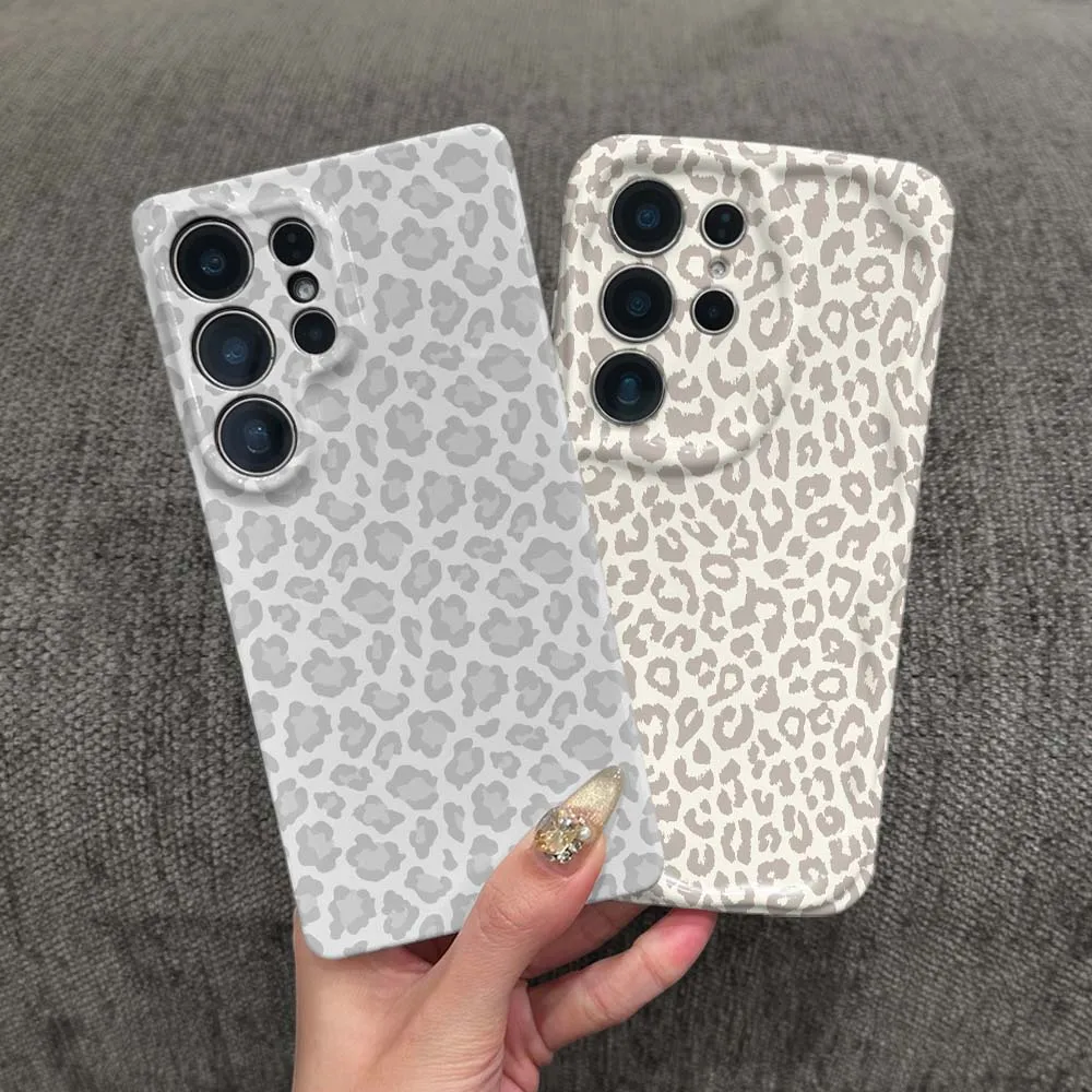 Cartoon Leopard Pattern Print For Samsung Galaxy S26 S25 S24 S23 S22 FE Plus Ultra Feilin Phone Case Wave Oil Phone Case Cover