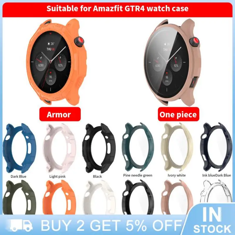 For Amazfit Gtr4/amazfit Gtr4 Armor Protection Case Soft Watch Case Tpu Screen Protector Wearing Accessories 5g 6 Colors