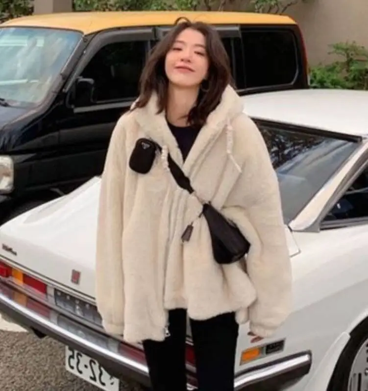 Parkas Womens Parka Coat With Real Fur Autumn Woolen Buttoned Pleated Stand-Collar Classic Preppy College School Lady Elegant OL